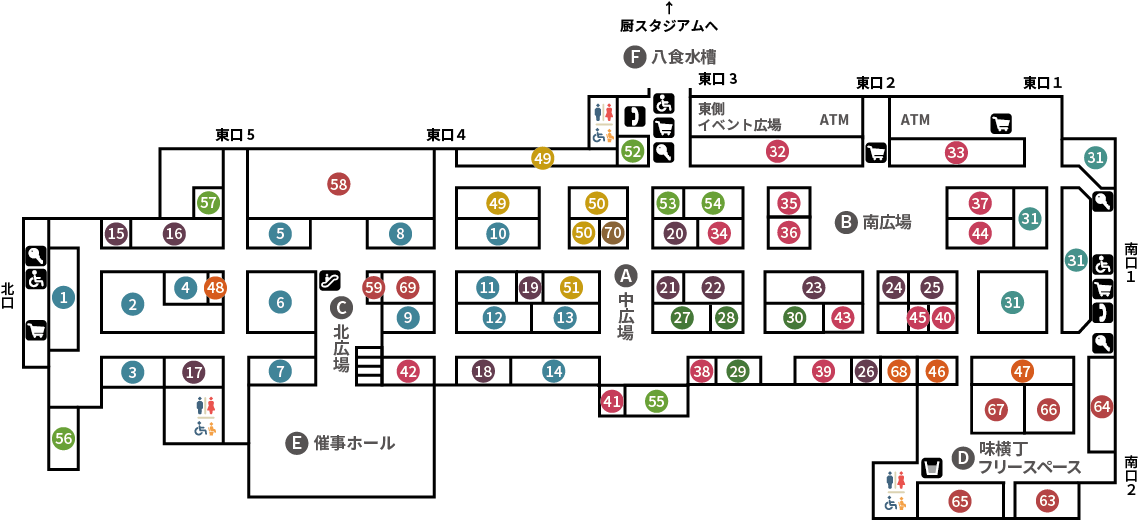 市場棟1Fマップ